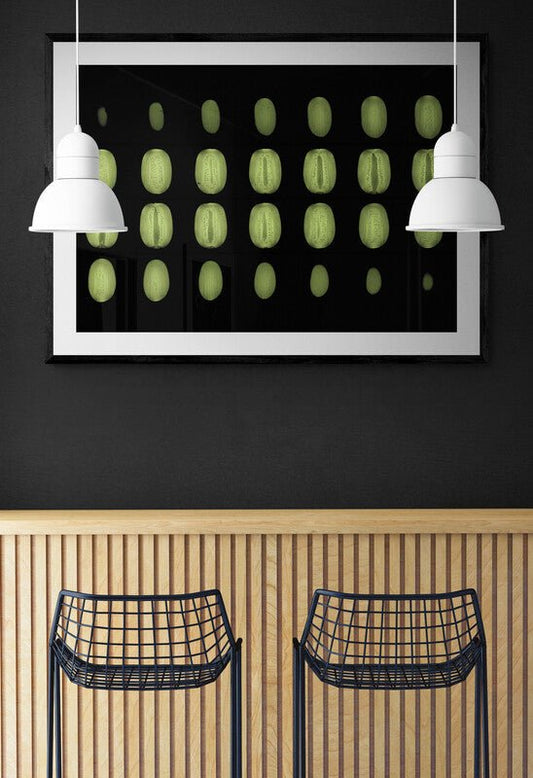 Green Kiwi Fruit MRI Scan Kitchen Wall Art Print - Room Four
