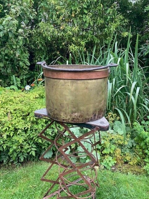 Large Antique Brass and Copper Bin - Room Four