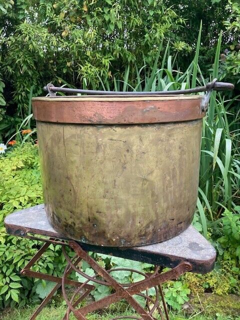Large Antique Brass and Copper Bin - Room Four