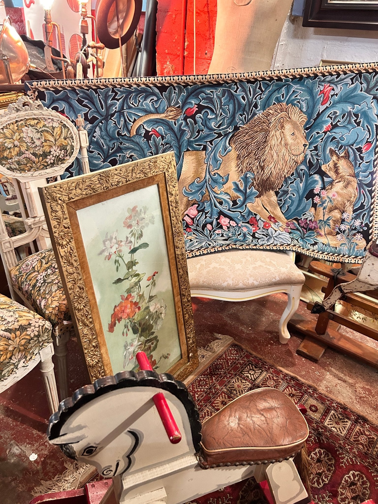 Lion in the Forest Tapestry Wall Hanging by Signare - William Morris - Room Four