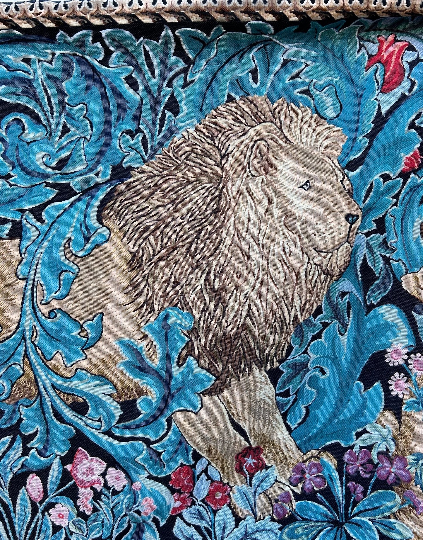 Lion in the Forest Tapestry Wall Hanging by Signare - William Morris - Room Four