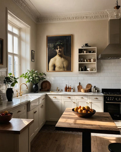 Man Wearing Laurels Wall Art Print - Room Four