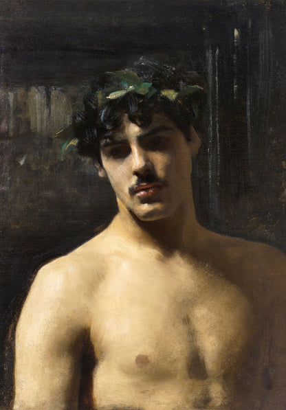 Man Wearing Laurels Wall Art Print - Room Four