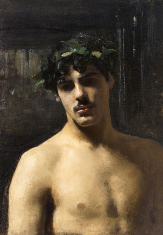 Man Wearing Laurels Wall Art Print - Room Four