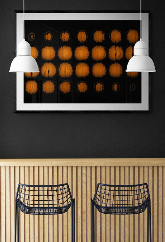 Mandarin Orange Fruit MRI Scan Kitchen Wall Art Print - Room Four