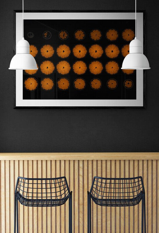 Mandarin Orange Fruit MRI Scan Kitchen Wall Art Print - Axial View - Room Four