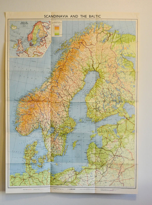 Map of Scandinavia & The Baltic 1938 - Room Four