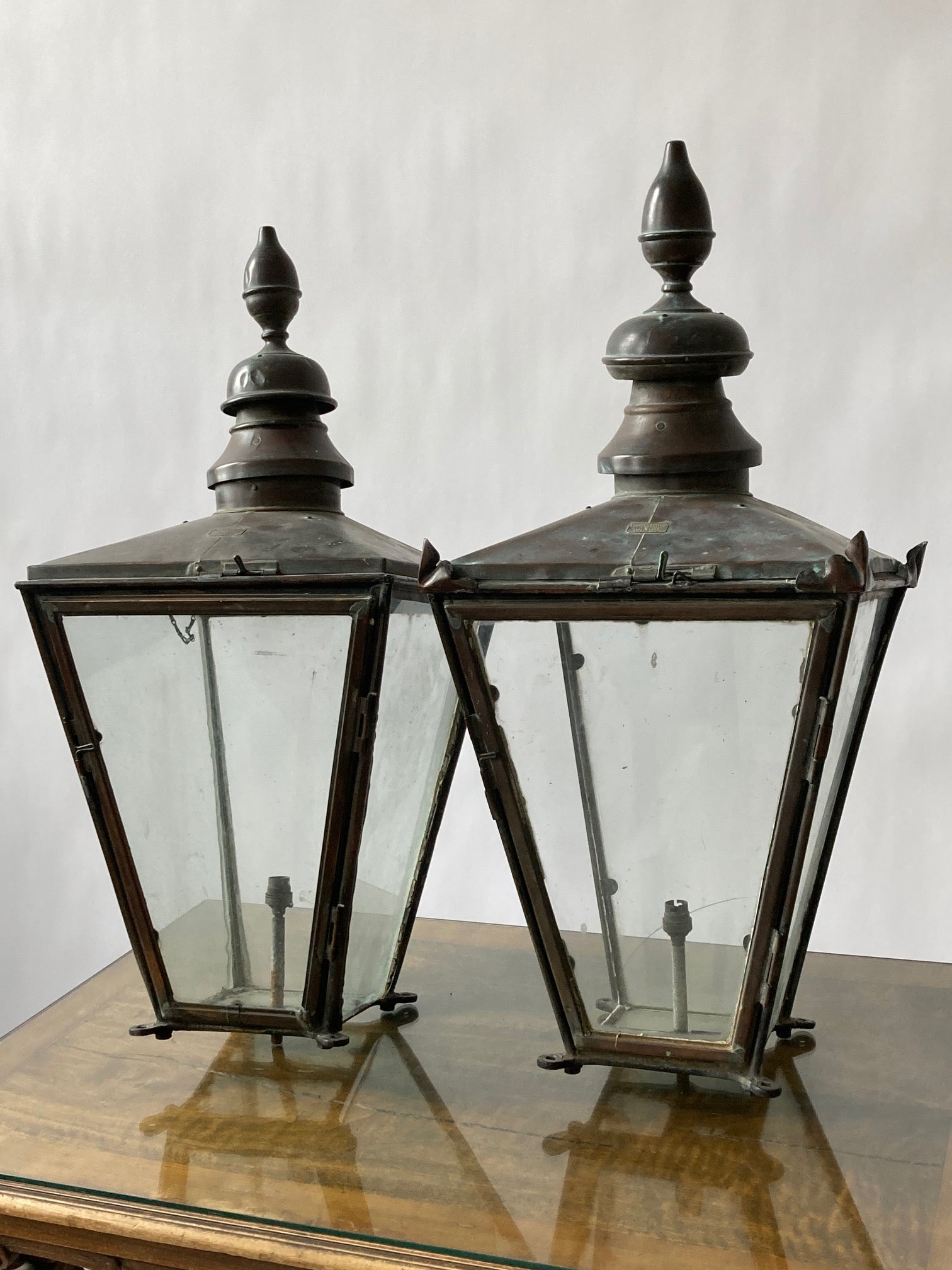 Matching Copper Lanterns (Pair) - Room Four