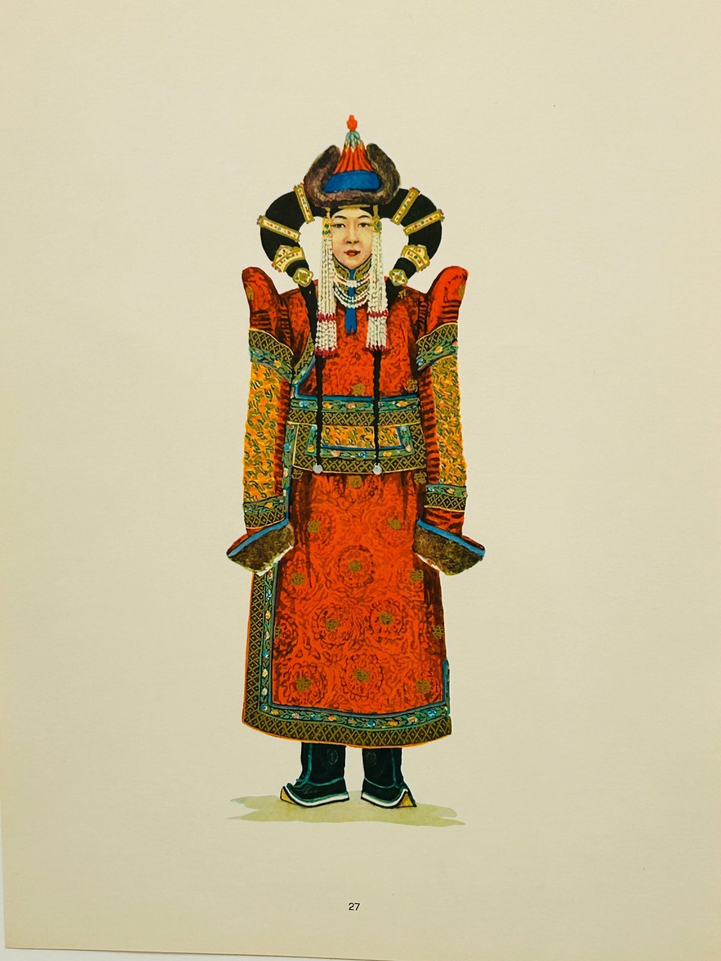Mongolian Costumes Folio Wall Art - National Costumes of the M.P.R. by U Yadamsuren 1967 - Room Four
