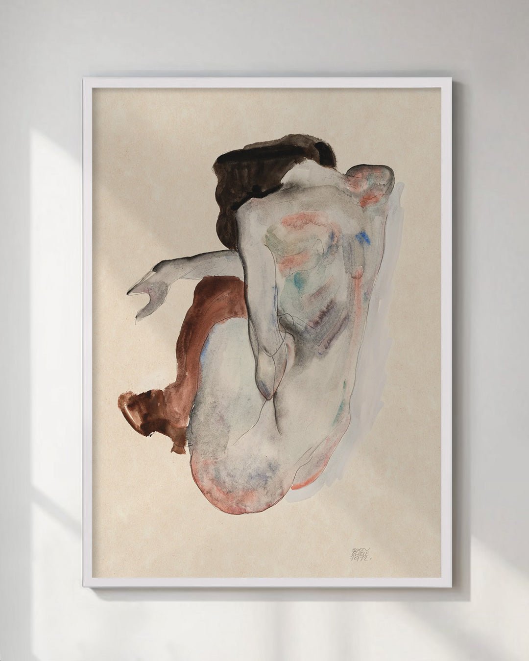 Naked Female Back View Wall Art Print Egon Schiele - Room Four