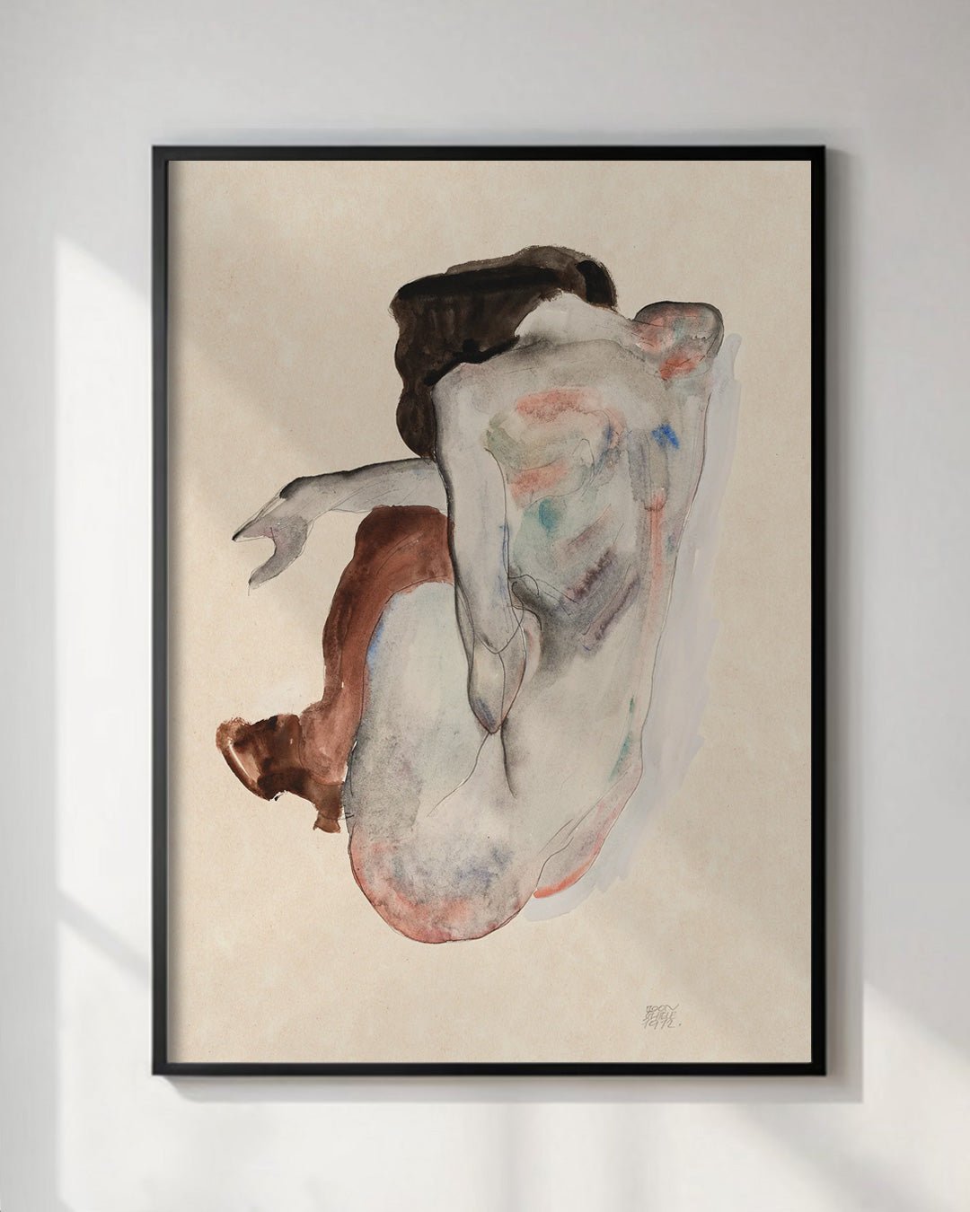 Naked Female Back View Wall Art Print Egon Schiele - Room Four