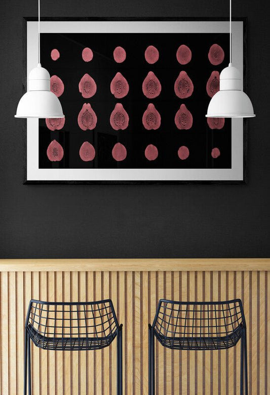 Pink Guava Fruit MRI Scan Kitchen Wall Art Print - Room Four