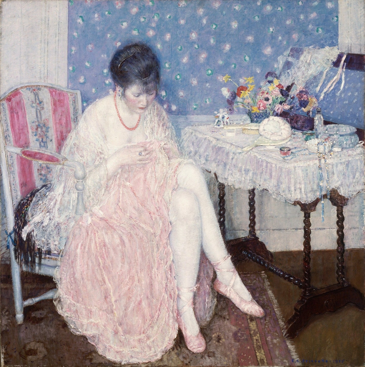 Pink Ruffles by Frederick Carl Frieseke – Fine Art Print