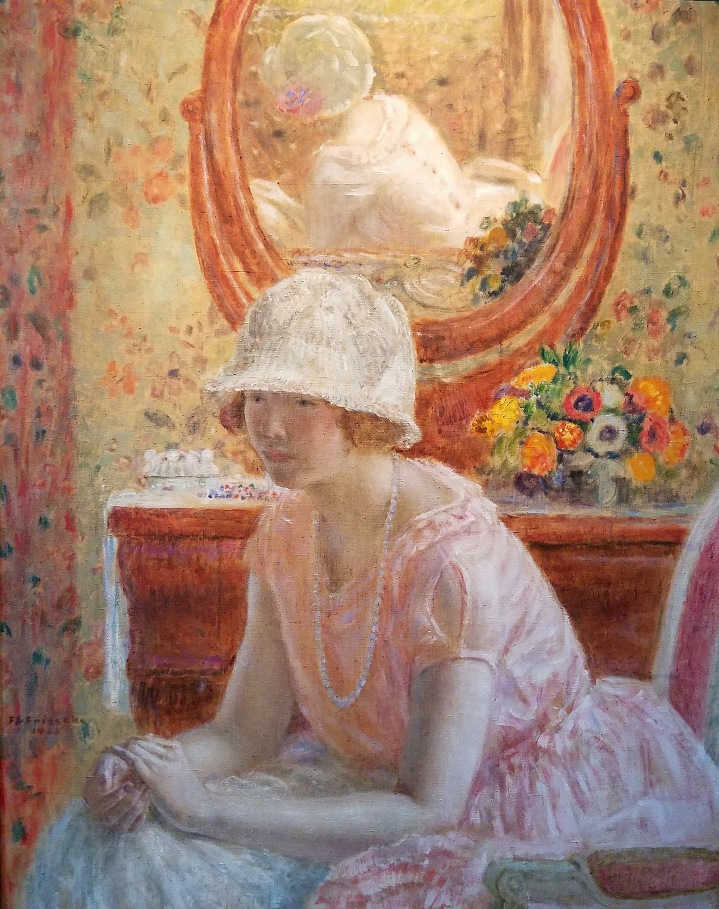 Portrait of a Young Lady Impressionist Wall Art Print Frieseke - Room Four