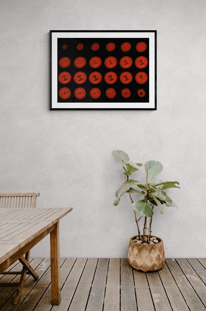 Red Tomatoe Collage MRI Scan Kitchen Wall Art Print - Axial View - Room Four