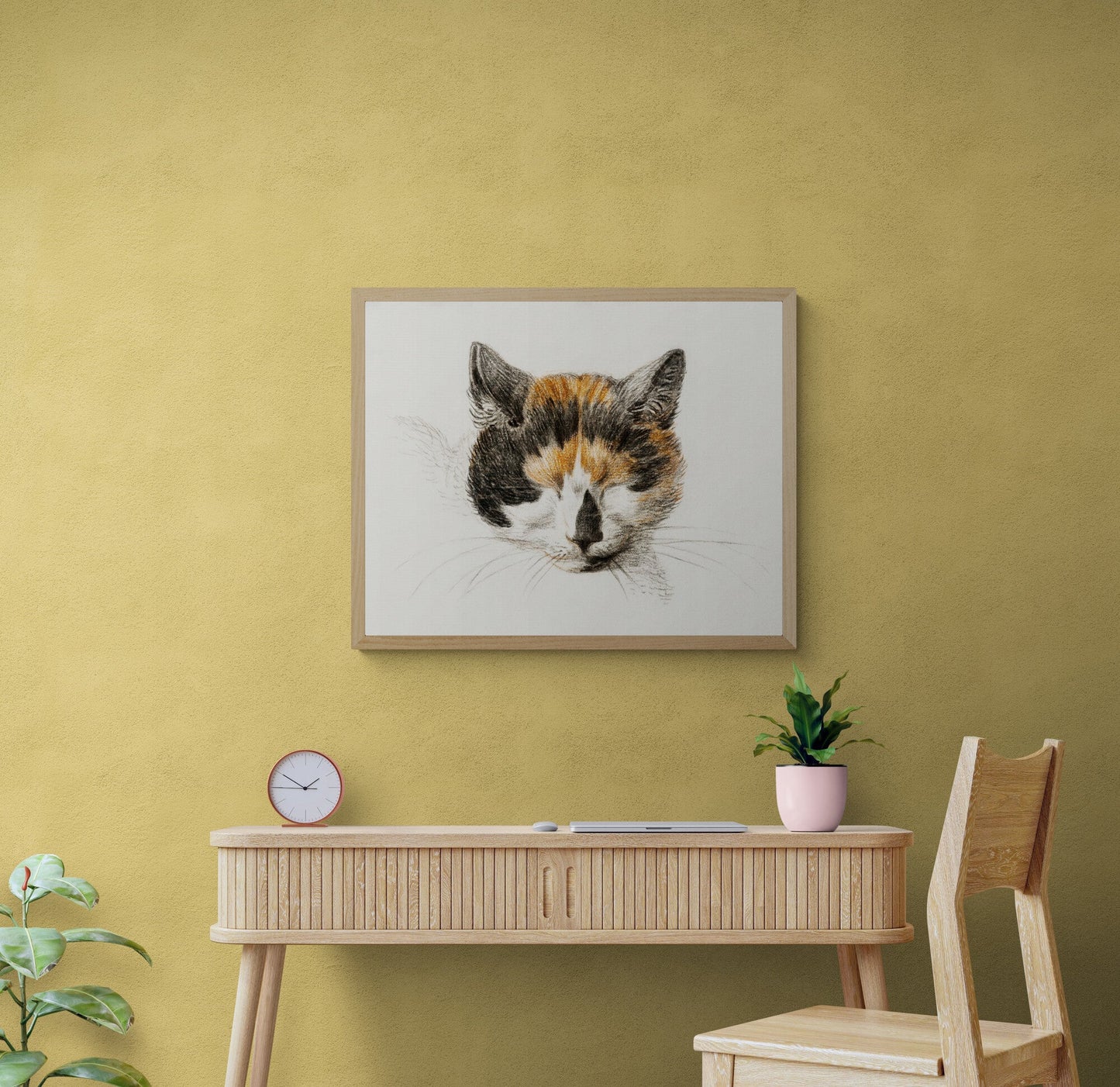 Sleeping Tabby Cat Wall Art Print - Room Four