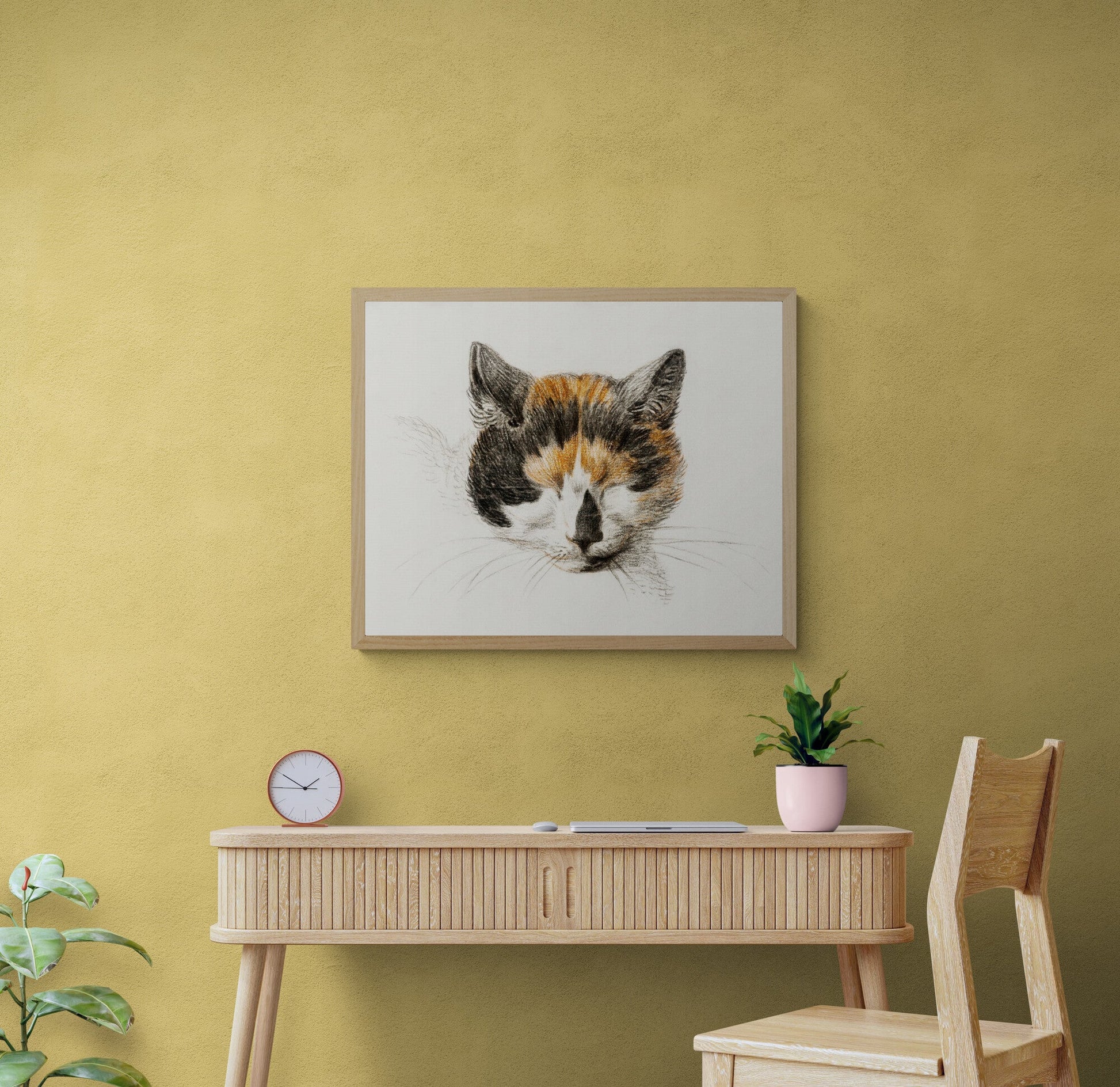 Sleeping Tabby Cat Wall Art Print - Room Four
