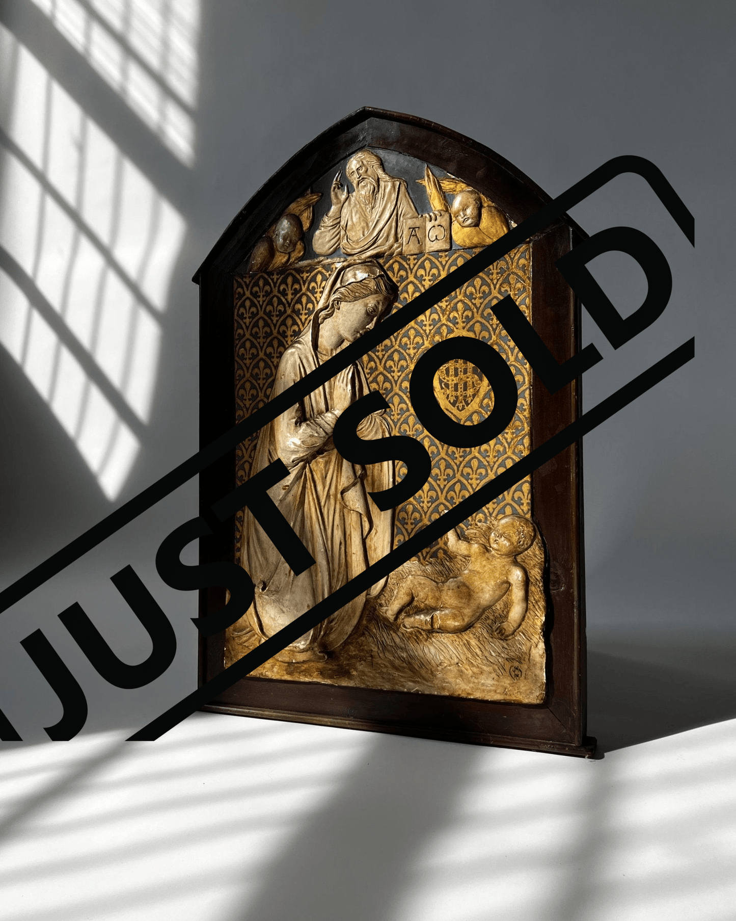 Sold. Madonna and Child Antique Religious Plaque - Room Four