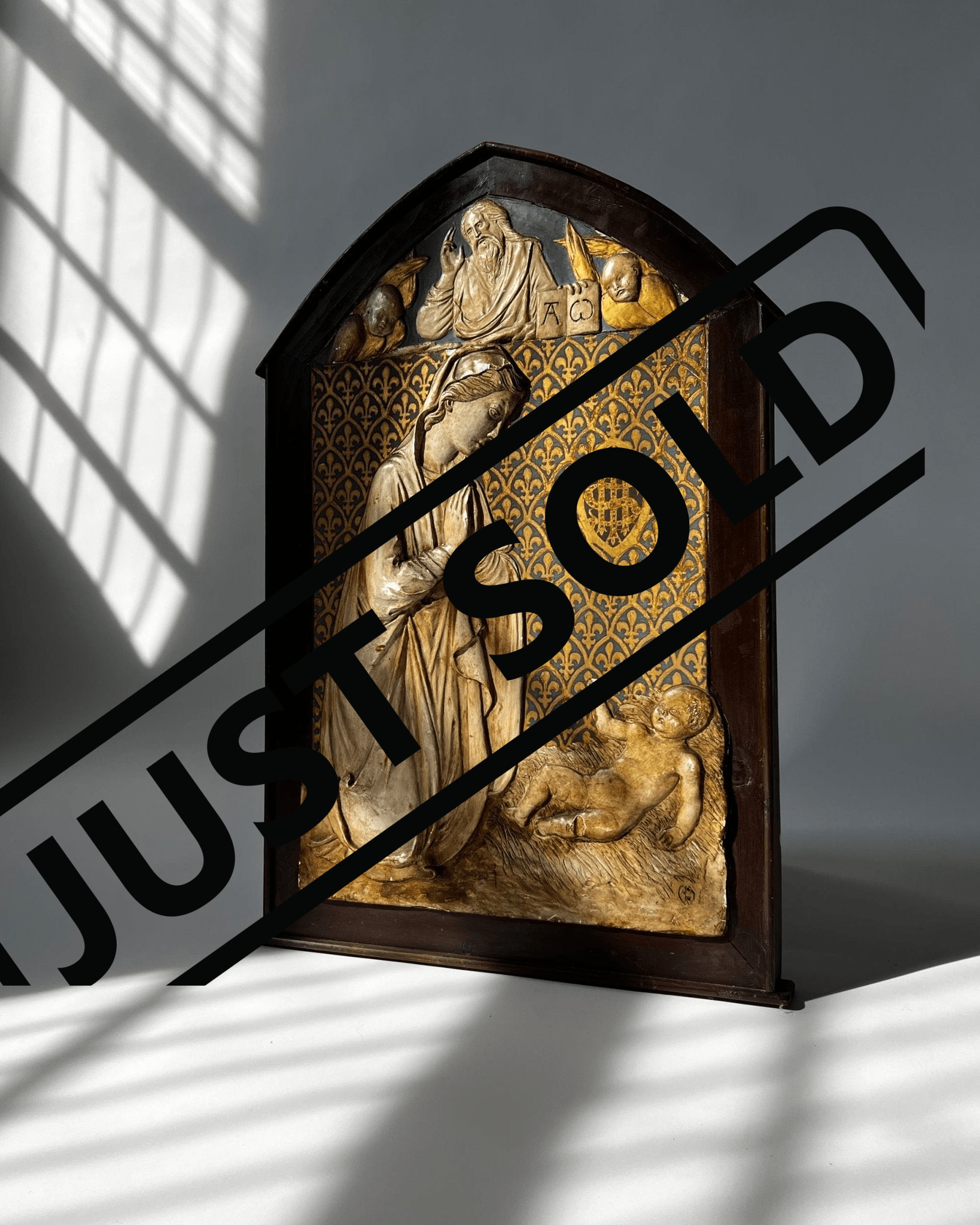 Sold. Madonna and Child Antique Religious Plaque - Room Four