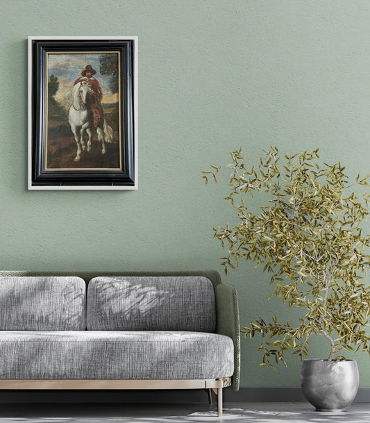 Sold Out - Antique Oil Painting Noble on a White Horse - Room Four