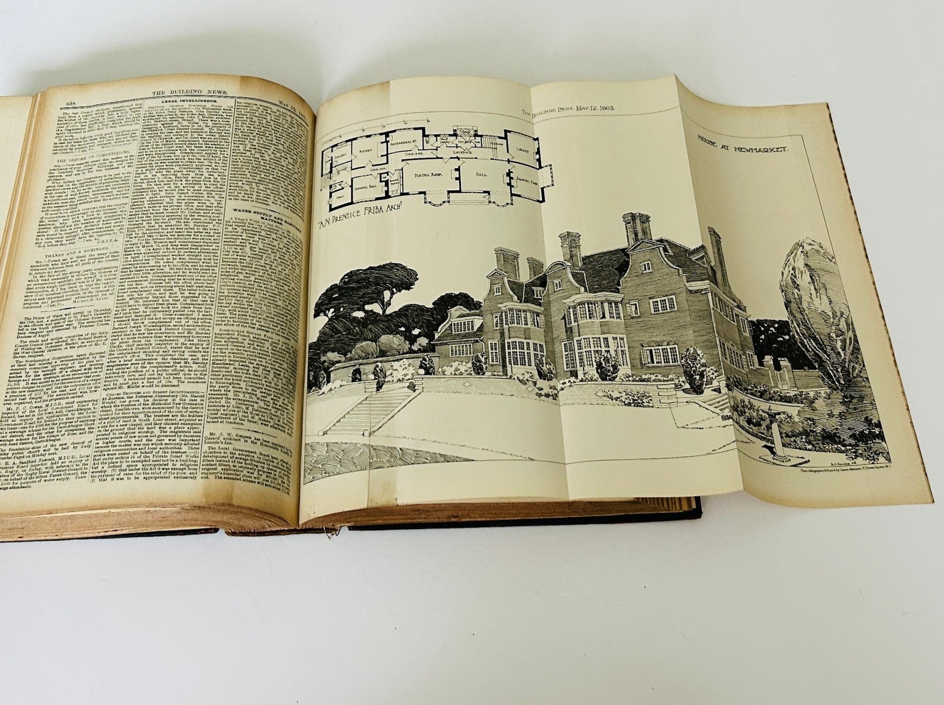 The Building News and Engineering Journal Volume The Eighty Eighth - Architecture Antique Book - Room Four