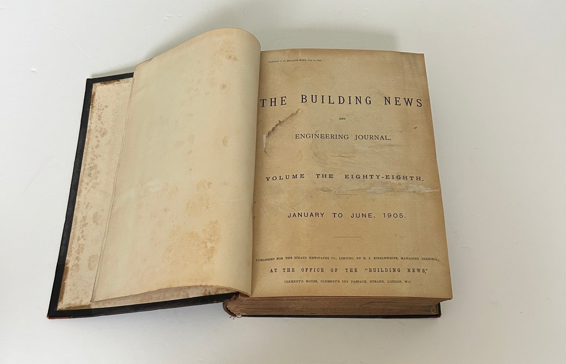 The Building News and Engineering Journal Volume The Eighty Eighth - Architecture Antique Book - Room Four