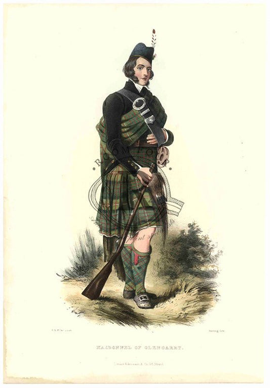 The Clans Of The Scottish Highlands Antique Print - MacDonnel of Glengarry - Room Four