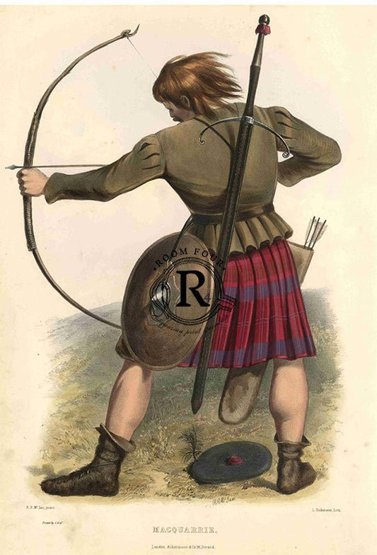 The Clans Of The Scottish Highlands Antique Print - MACQUARRIE - Room Four