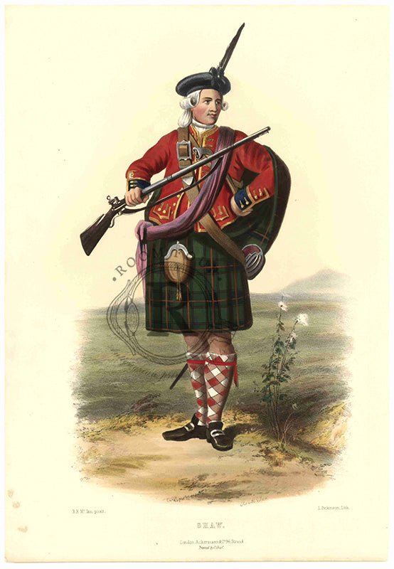 The Clans Of The Scottish Highlands Antique Print - SHAW - Room Four