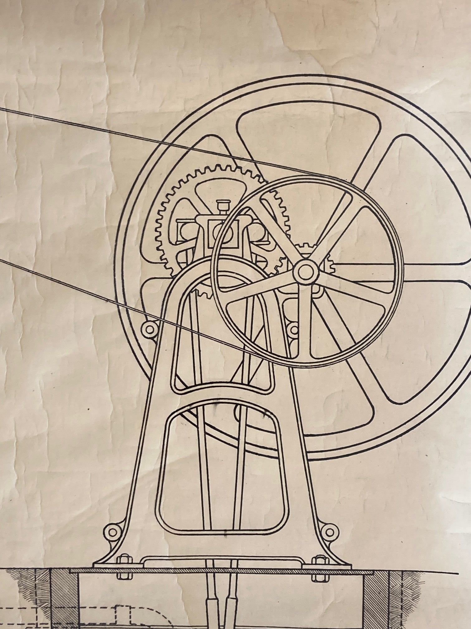 Victorian Educational Wall Chart - Hot Air Engine Pump & Gear - Room Four