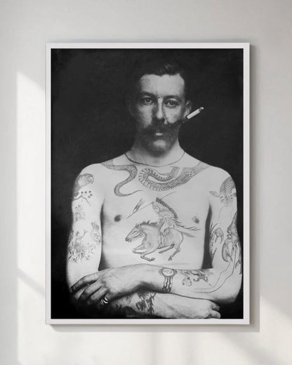 Victorian Tattoo Wall Art Print - War Bonnet Chief - Room Four