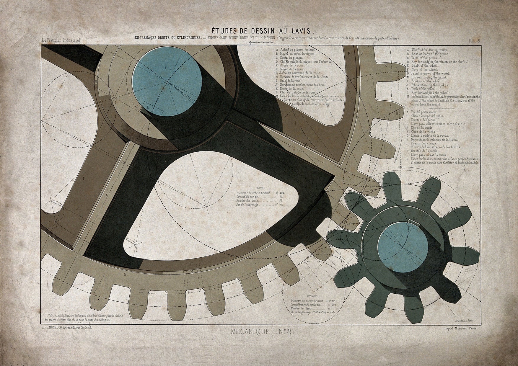Vintage Industrial Wall Art Print : Méchanique No.8 - Room Four