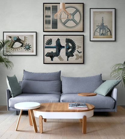 Vintage Industrial Wall Art Print : Méchanique No.8 - Room Four
