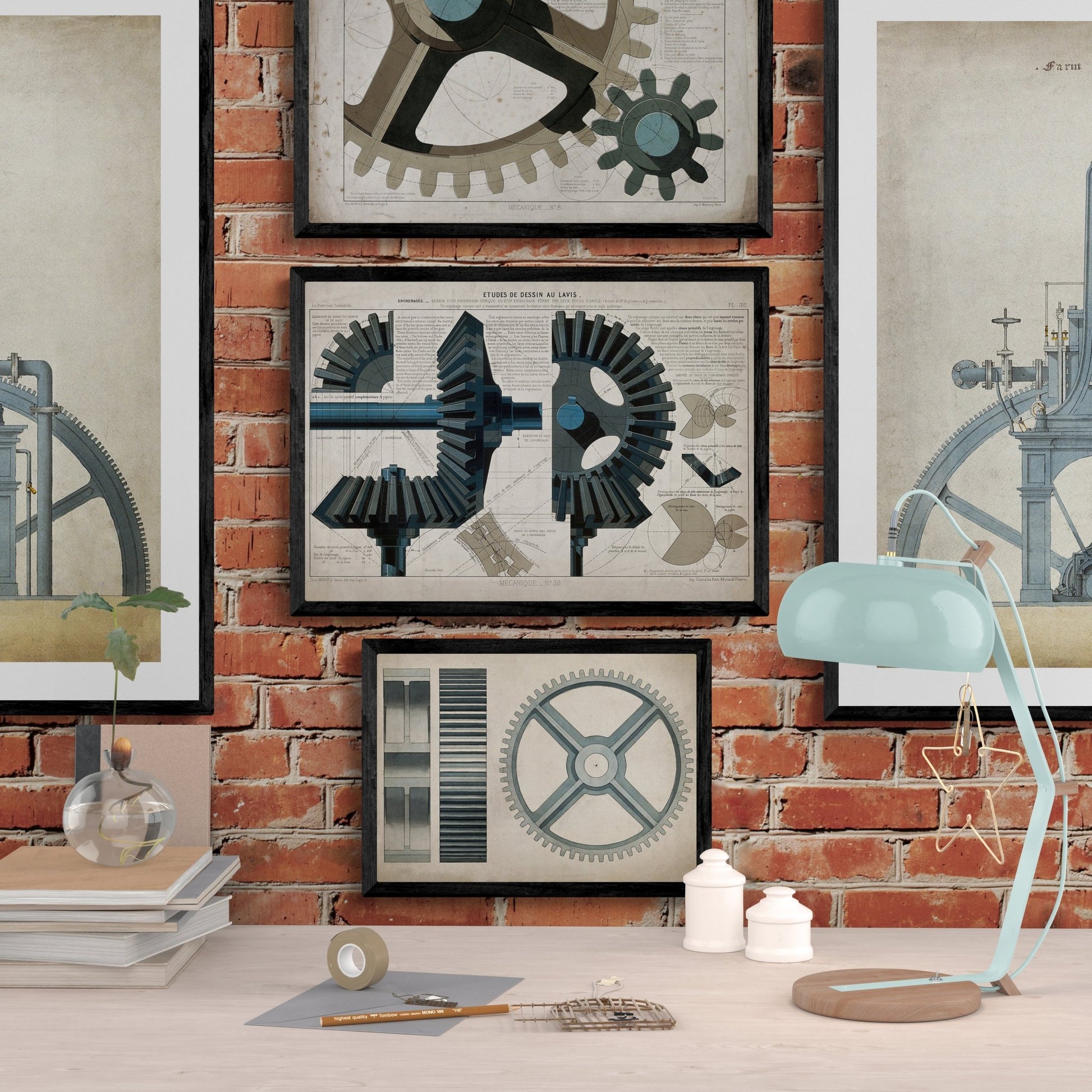 Vintage Industrial Wall Art Print : Méchanique No.8 - Room Four