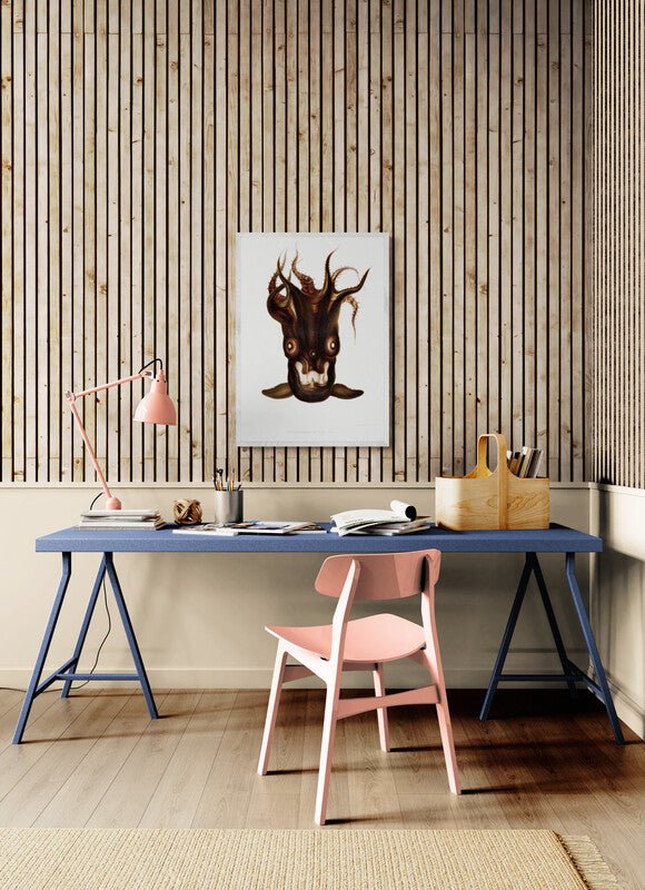 Vintage Wall Art Print Black Squid - Room Four