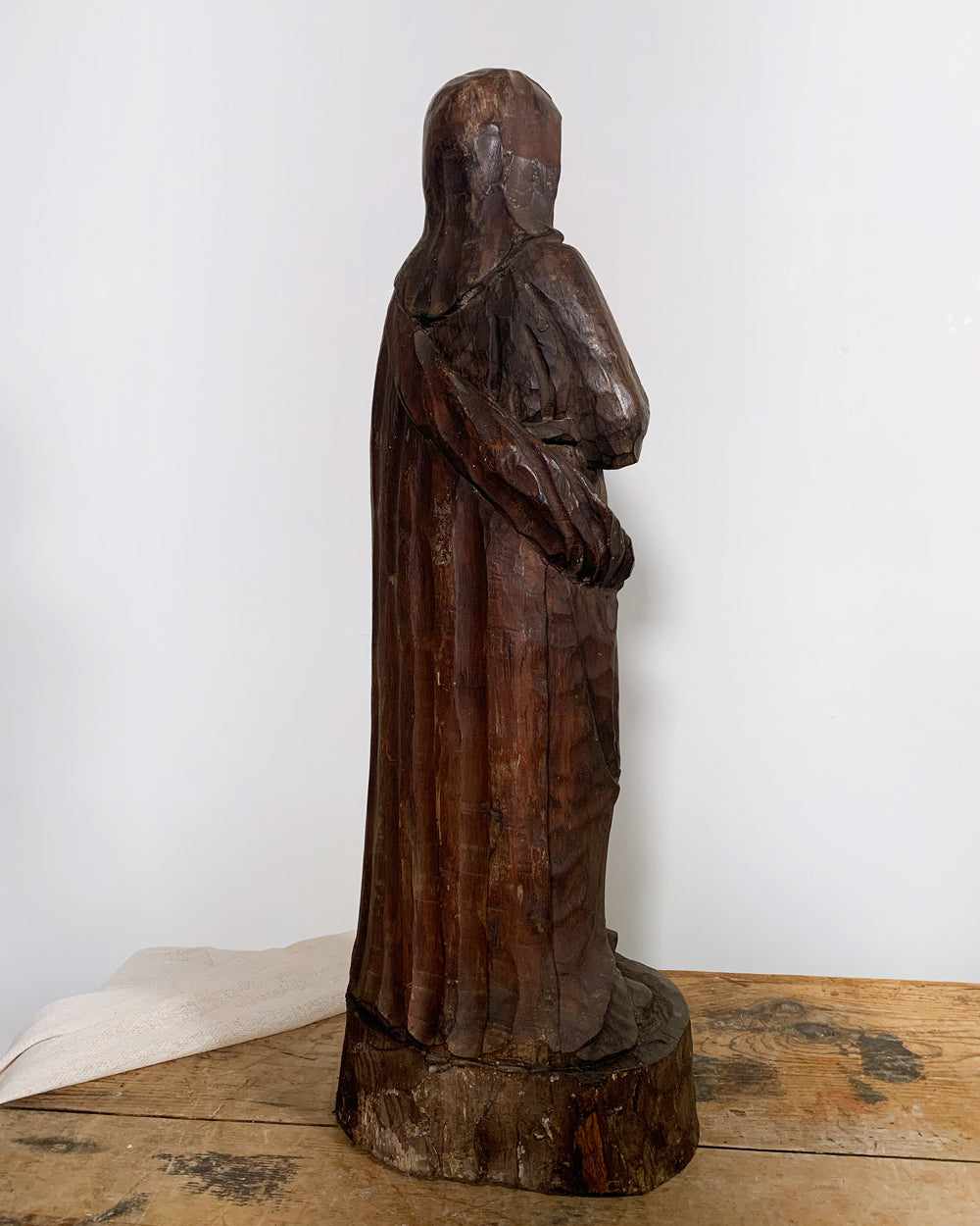 Antique Religious Wood Carving - Saint
