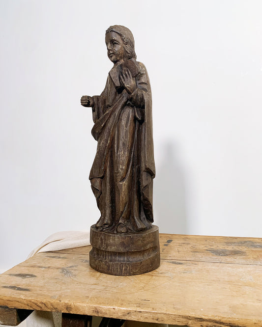 Antique Religious Wood Carving - Prayer Book