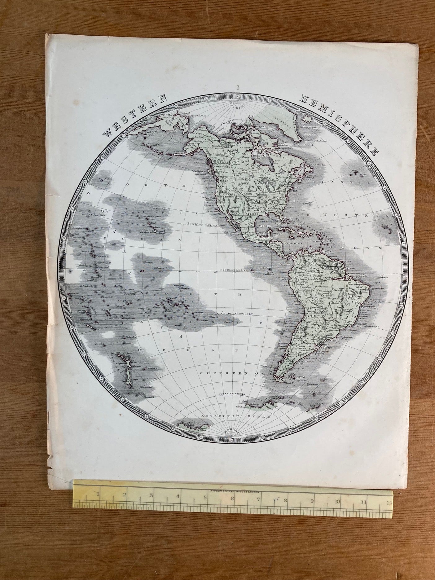Western Hemisphere - 1863 Map