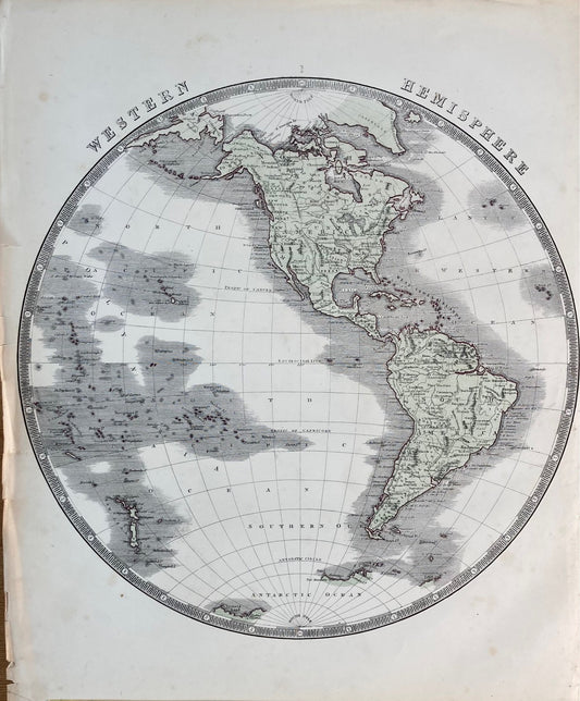 Western Hemisphere - 1863 Map
