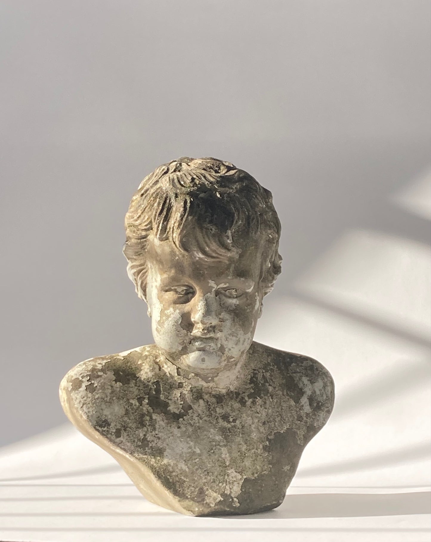 19th Century Stone Carving Boy