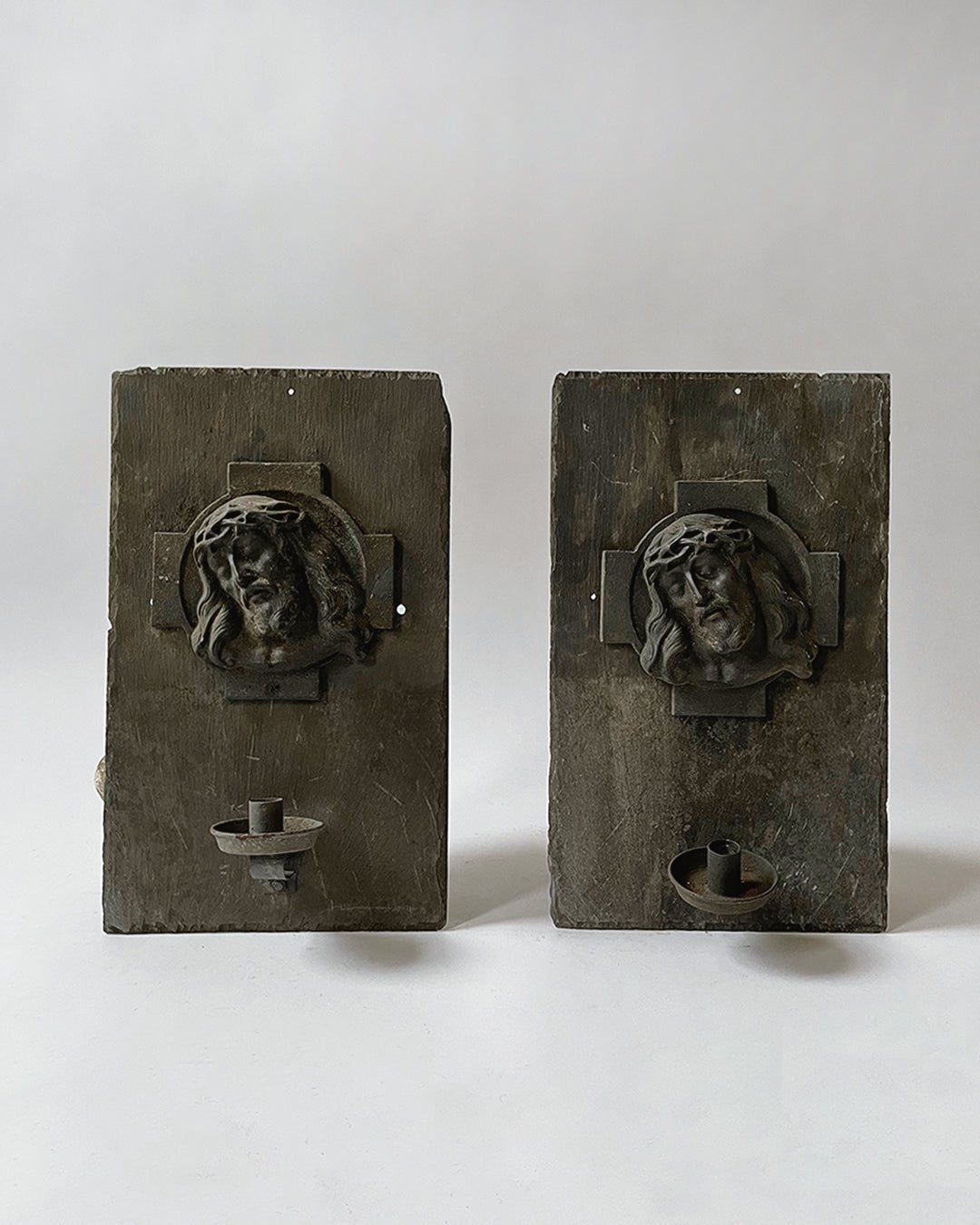 Ecclesiastical Candle Holder Plaques (Pair) - Room Four