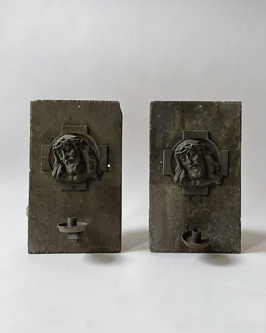 Ecclesiastical Candle Holder Plaques (Pair) - Room Four