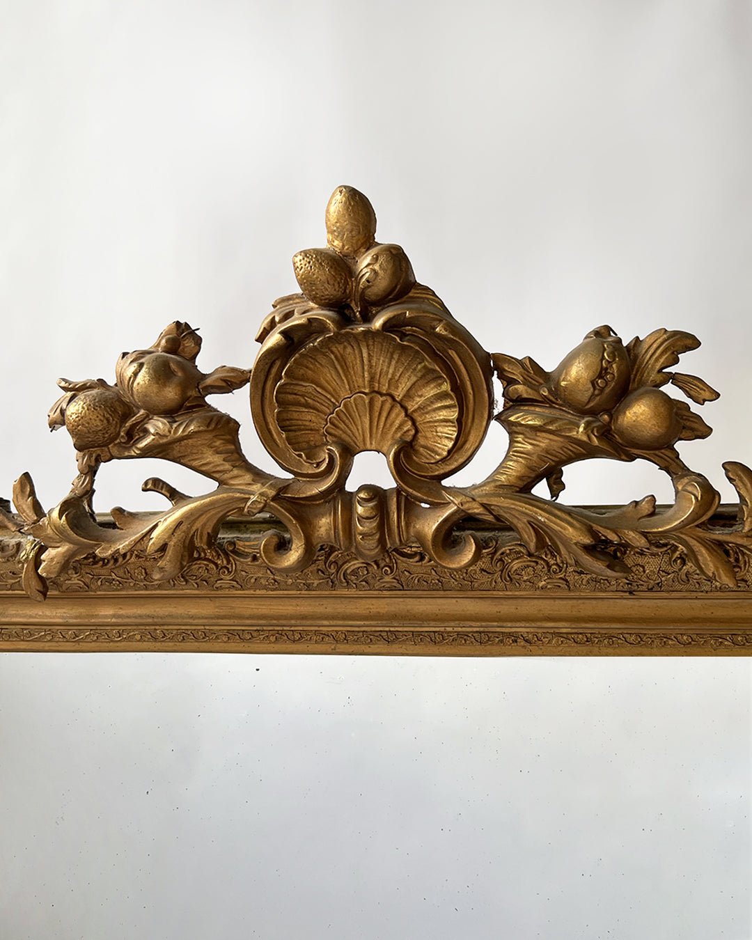 Large Antique Ornate Gilt Framed & Stucco Mirror - Room Four