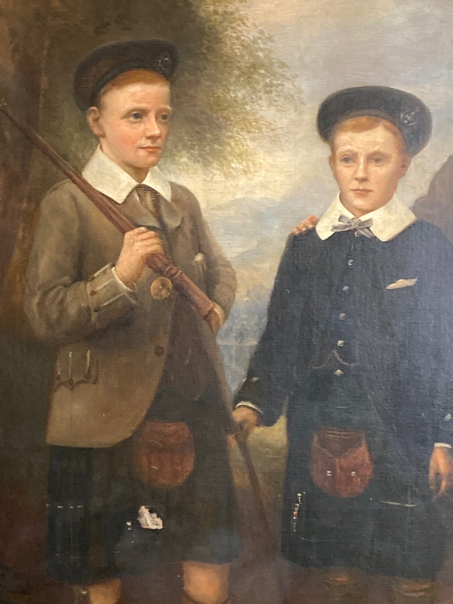 Large Triple Portrait On Canvas - Dow Family - Room Four