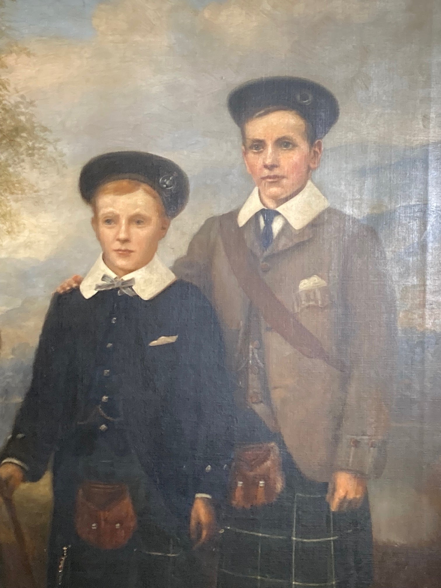 Large Triple Portrait On Canvas - Dow Family - Room Four