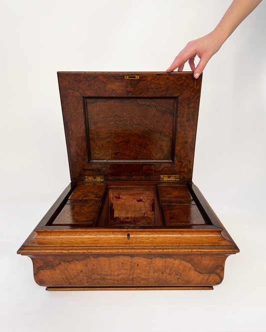 Large Walnut Tea Caddy - Victorian - Room Four