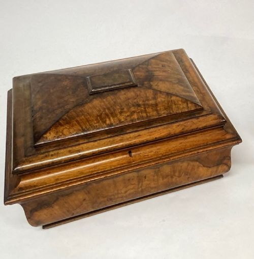 Large Walnut Tea Caddy - Victorian - Room Four