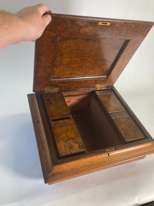 Large Walnut Tea Caddy - Victorian - Room Four