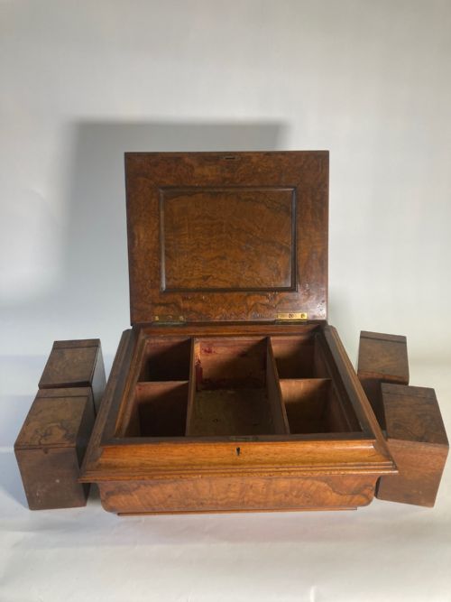 Large Walnut Tea Caddy - Victorian - Room Four