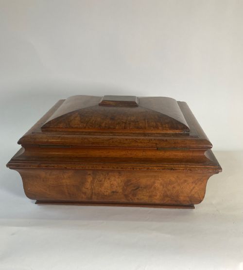 Large Walnut Tea Caddy - Victorian - Room Four
